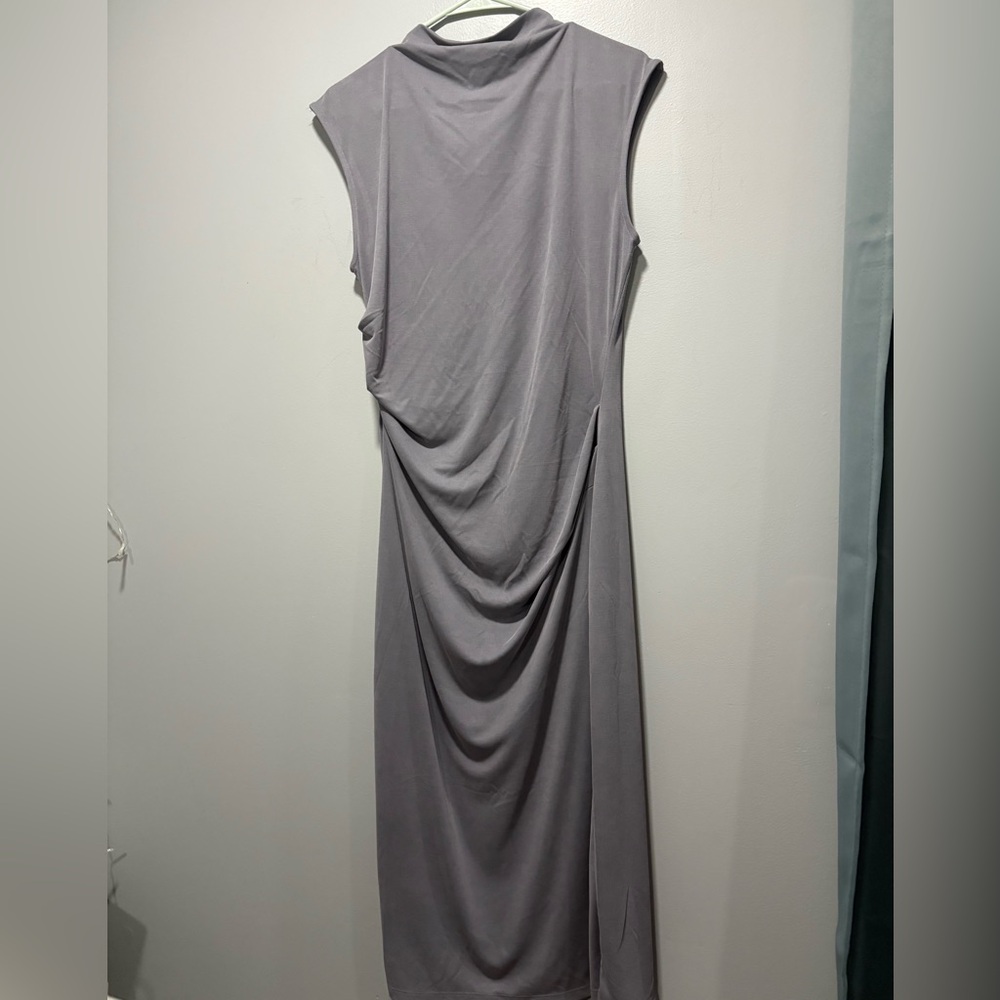 Old Navy Gray Midi Dress Cowl Neck Sleeveless